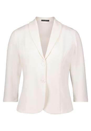 Jerseyjacke 38 Tailliert - Rohweiß