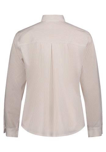 Hemdbluse 40 Gerade - White/Taupe