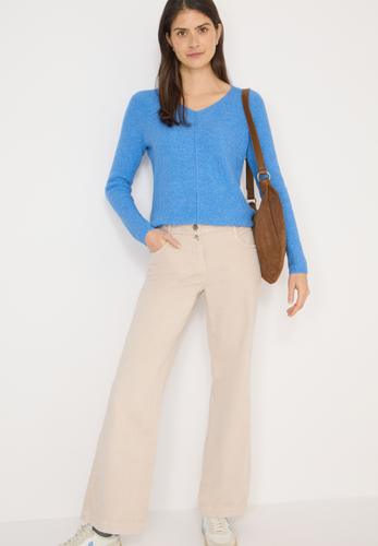 V-Neck Pullover L - Fountain Blue Melange