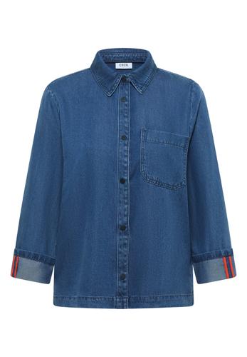 Denim-Look Bluse XL - Mid Blue Wash