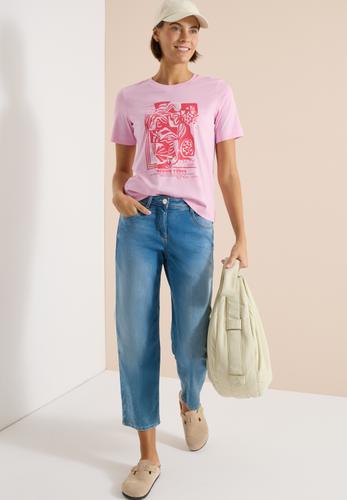 Shirt mit Rundhals und maritimem Print M - Light Blush Rose
