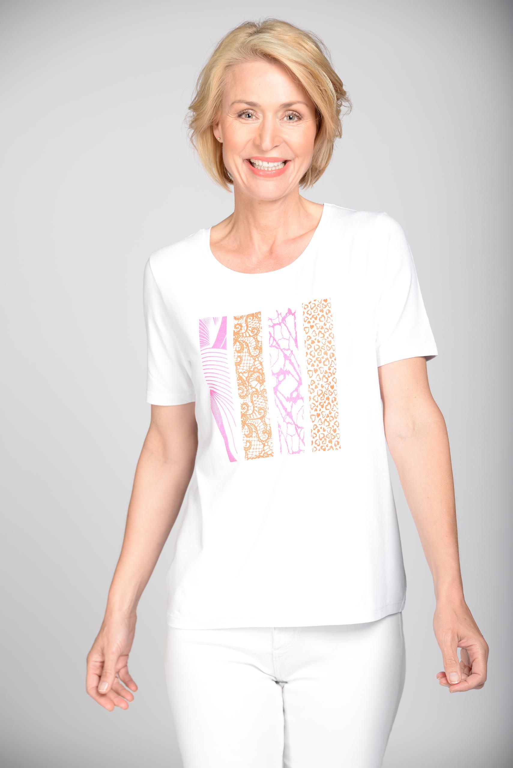Rdh.-Shirt, 1/2 Arm, Druck 40 - Weiss
