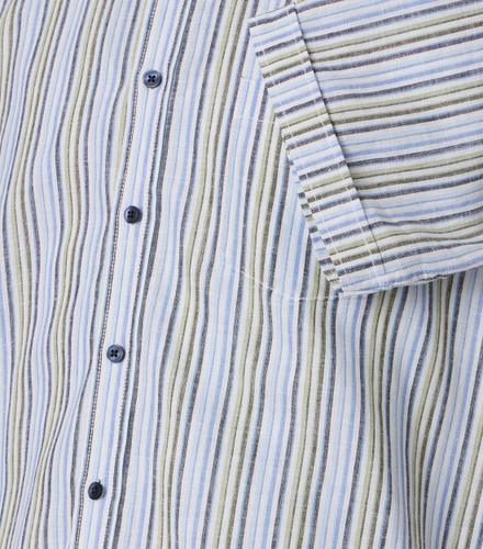 Leinenhemd Kurzarm M Comfort Fit - Blau
