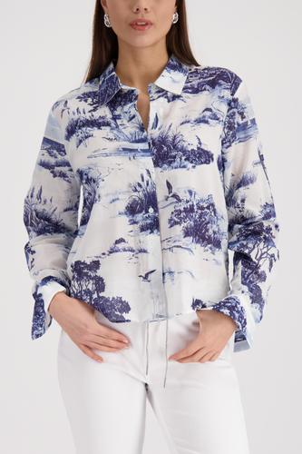 Bluse mit Landschaftsdruck