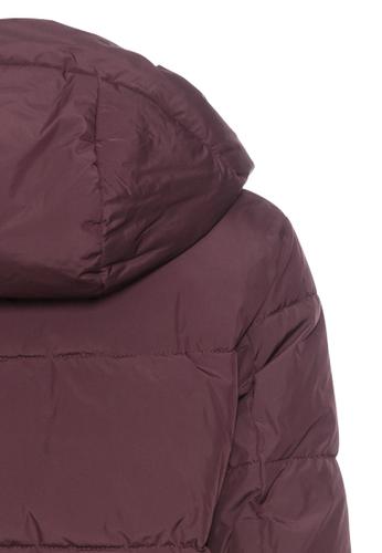 Langer Puffermantel mit gefütterter Kapuze 46 Relaxed Fit - Plum