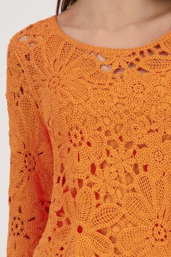 Strickpullover mit Cornelly-Häkelmuster