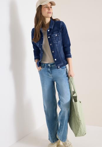 Jeansjacke mit Brusttaschen und Knöpfen L - Mid Blue Wash