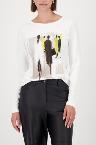 Langarmshirt mit Gemäldeprint 42 - Off-white