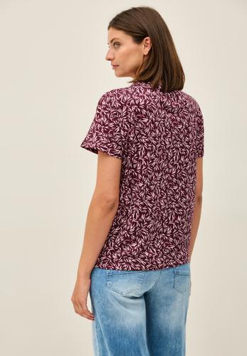 Shirt mit Minimal Print S - Mulberry Red