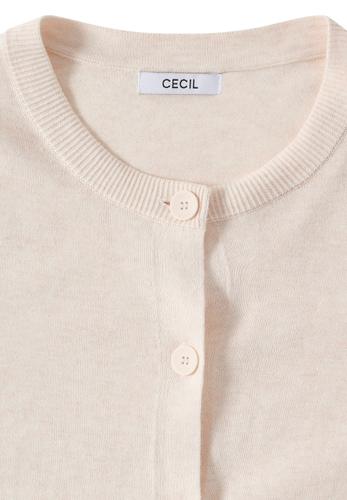 Strickjacke mit Knopfleiste L - Oat Milk Beige Melange