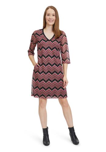 Basic-Kleid 40 A-Linie - Pink/schwarz