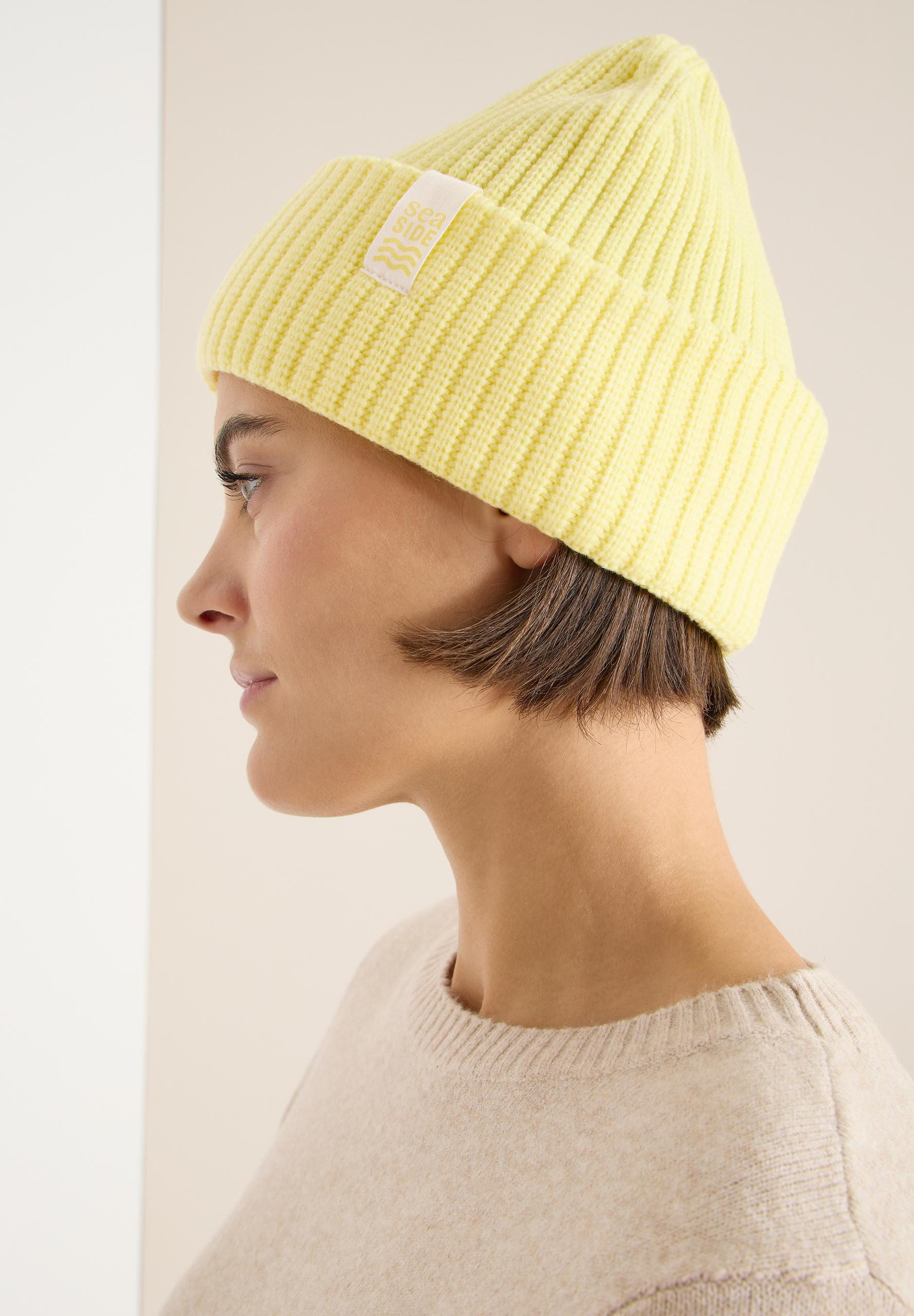 Beanie in Unifarbe One size - Iced Yellow