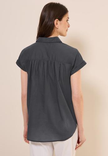 Hemdbluse in Unifarbe S - Volcanic Grey