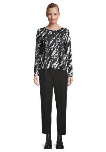 Sweatshirt 44 Figurumspielend - Schwarz/weiß