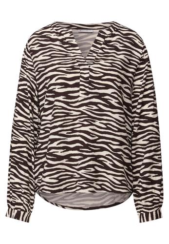 Tunika mit Zebra Print 36 - Deep Roast Brown