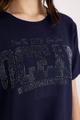 T-Shirt mit Schmuckdetails 36 - Marine