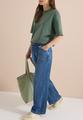 High Waist Wide Leg Jeans im Loose Fit XXL/30 - Mid Blue Used Wash