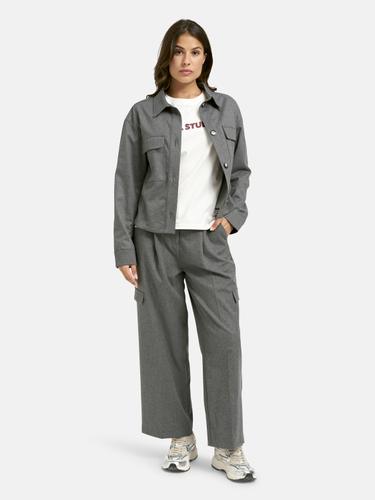 Flanell Cargo Jacket L - Grey Melange
