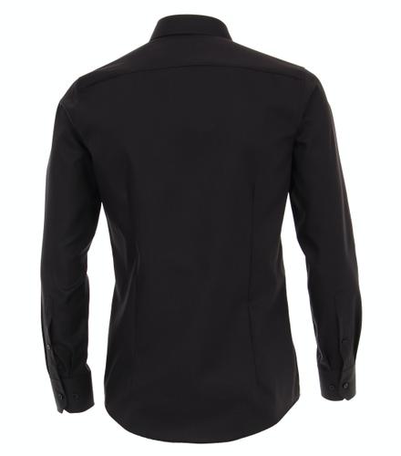 Popeline Hemd uni 38 VM - Schwarz