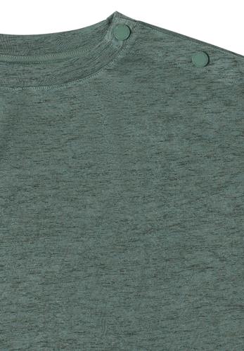 T-Shirt in Leinen-Optik mit Knöpfen L - Just Khaki