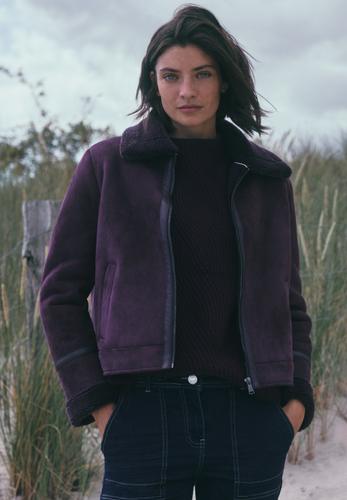 Veloursjacke S - Eggplant Red