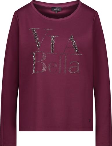 Sweatshirt mit Schmuckschrift 40 - Bordeaux