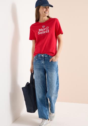 T-Shirt mit Rundhals und Wording
