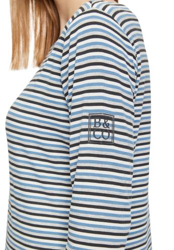 Casual-Shirt M Gerade - Blau/grau