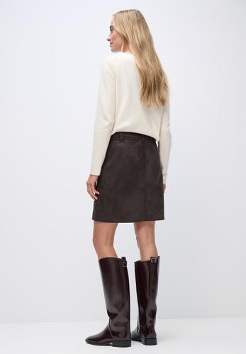 Veloursrock mit Knöpfen 42 - Deep Roast Brown