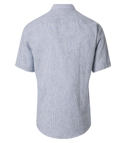 Leinenhemd Kurzarm M Casual Fit Short - Blau