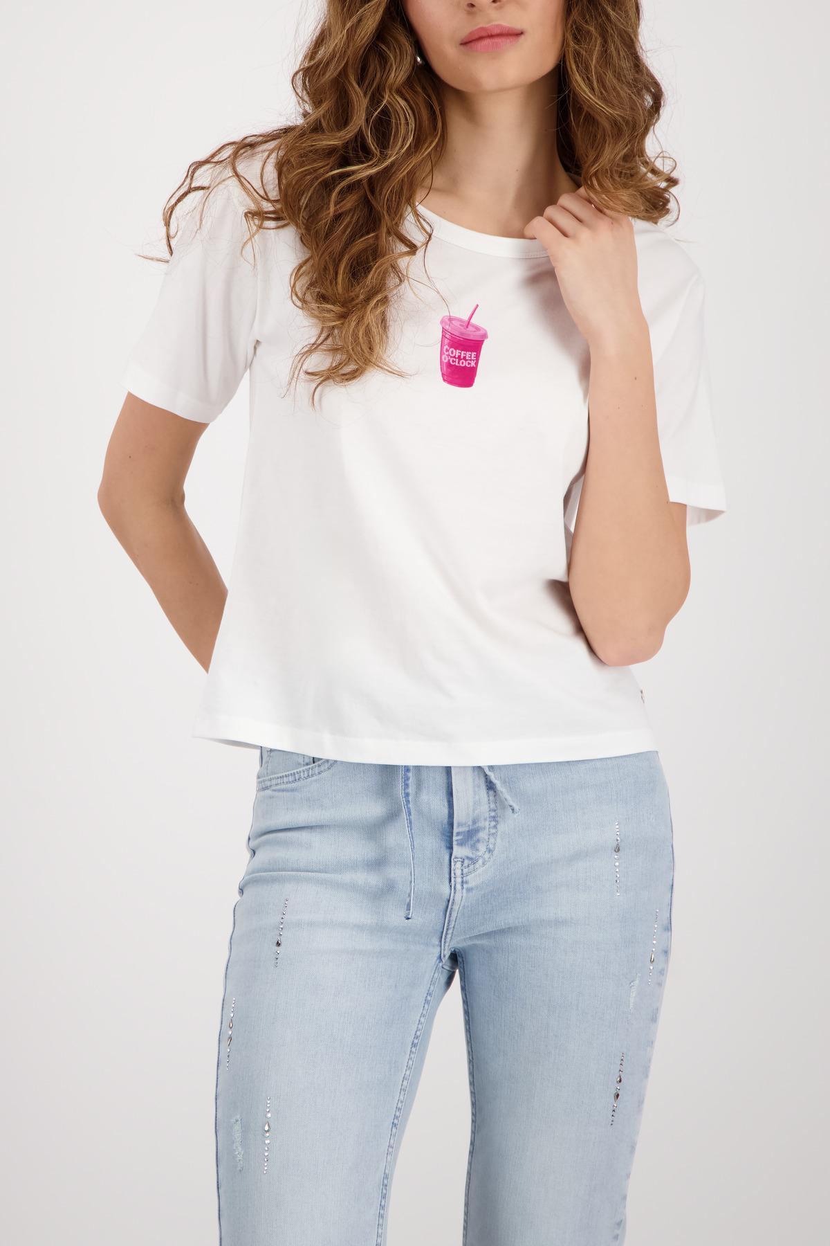 T-Shirt mit Coffee-Print 36 - Off-white