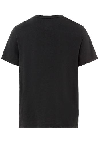 Kurzarm Henleyshirt aus reiner Baumwolle Grau M