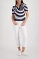 Ajour-Polo-Pullover mit Strasssteinen