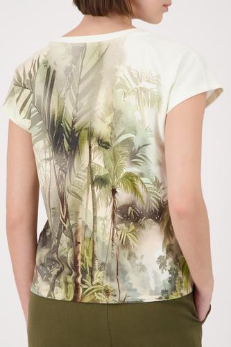 T-Shirt mit tropischen Print 36 - Olive Gemustert