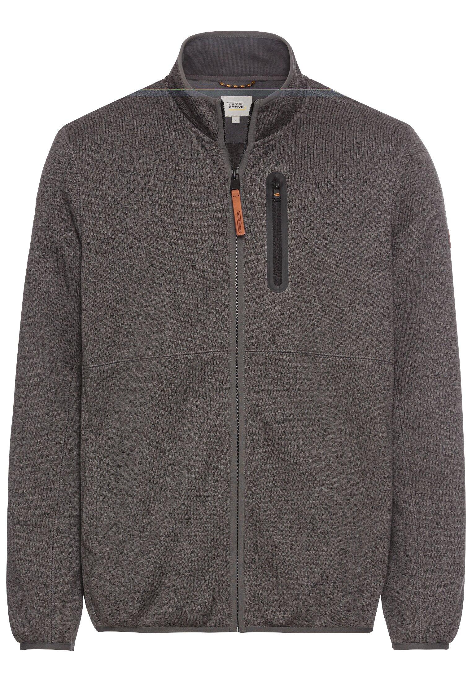 Fleecejacke mit Reißverschluss M Regular Fit - Rock Grey