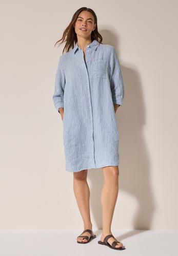 Gestreiftes Leinenkleid