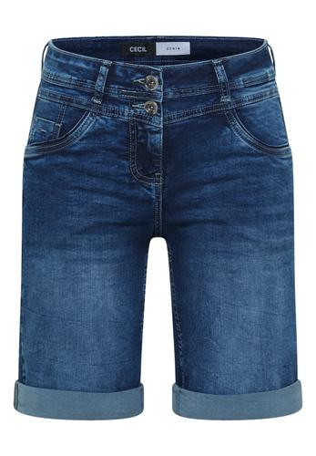 Slim Leg Jeansshorts im Casual Fit 29 - Mid Blue Used Wash