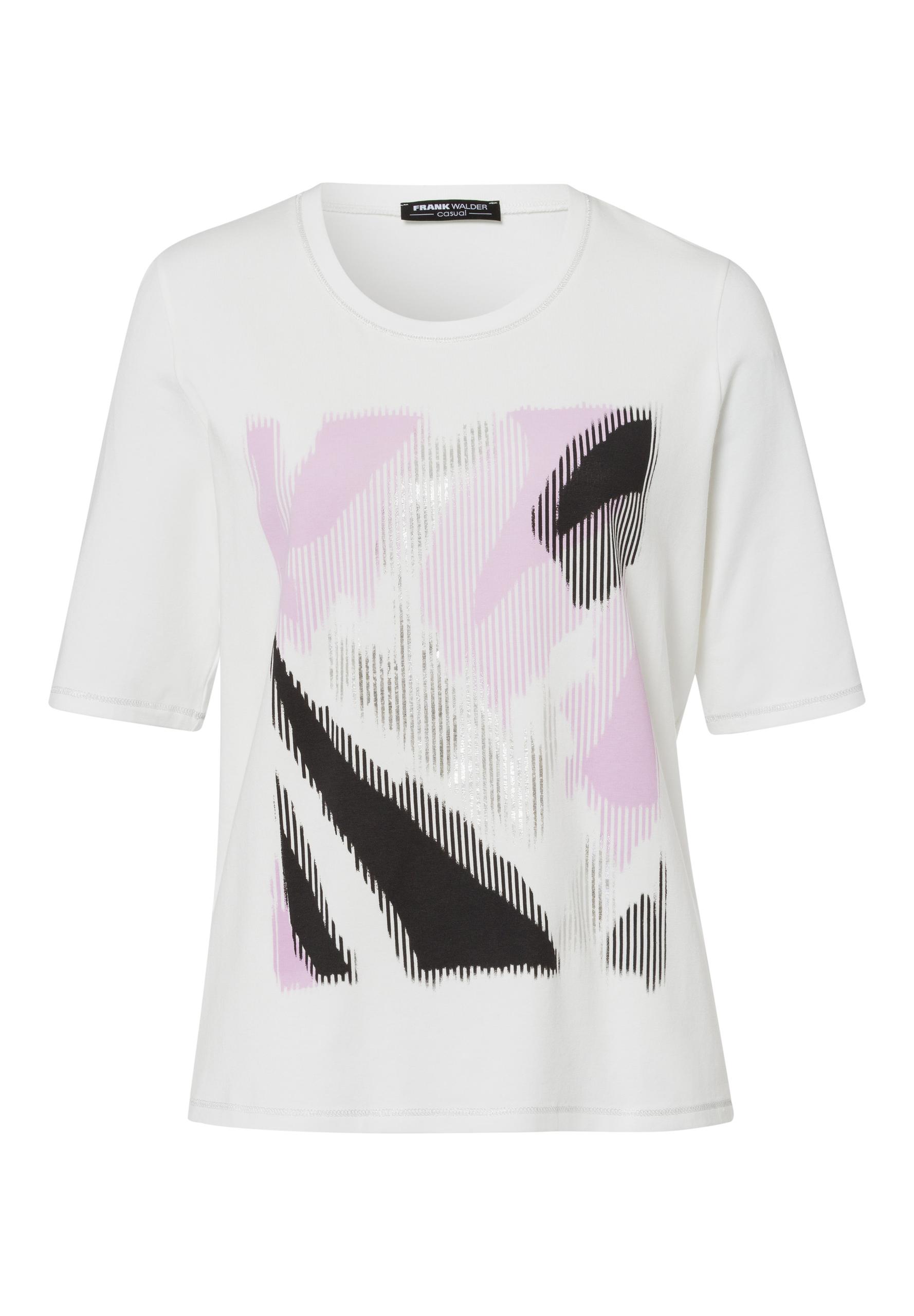 Shirt CASUAL mit Placement-Print 40 - Soft Purple/ecru/anthrazit
