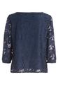 Blüten-Bluse 40 A-Linie - Dunkelblau
