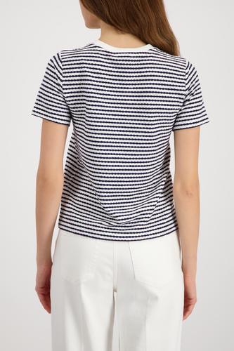 T-Shirt mit Struktur 36 - Marine Ringel
