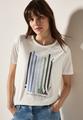 Ausbrenner-Shirt mit Wording S - Vanilla White