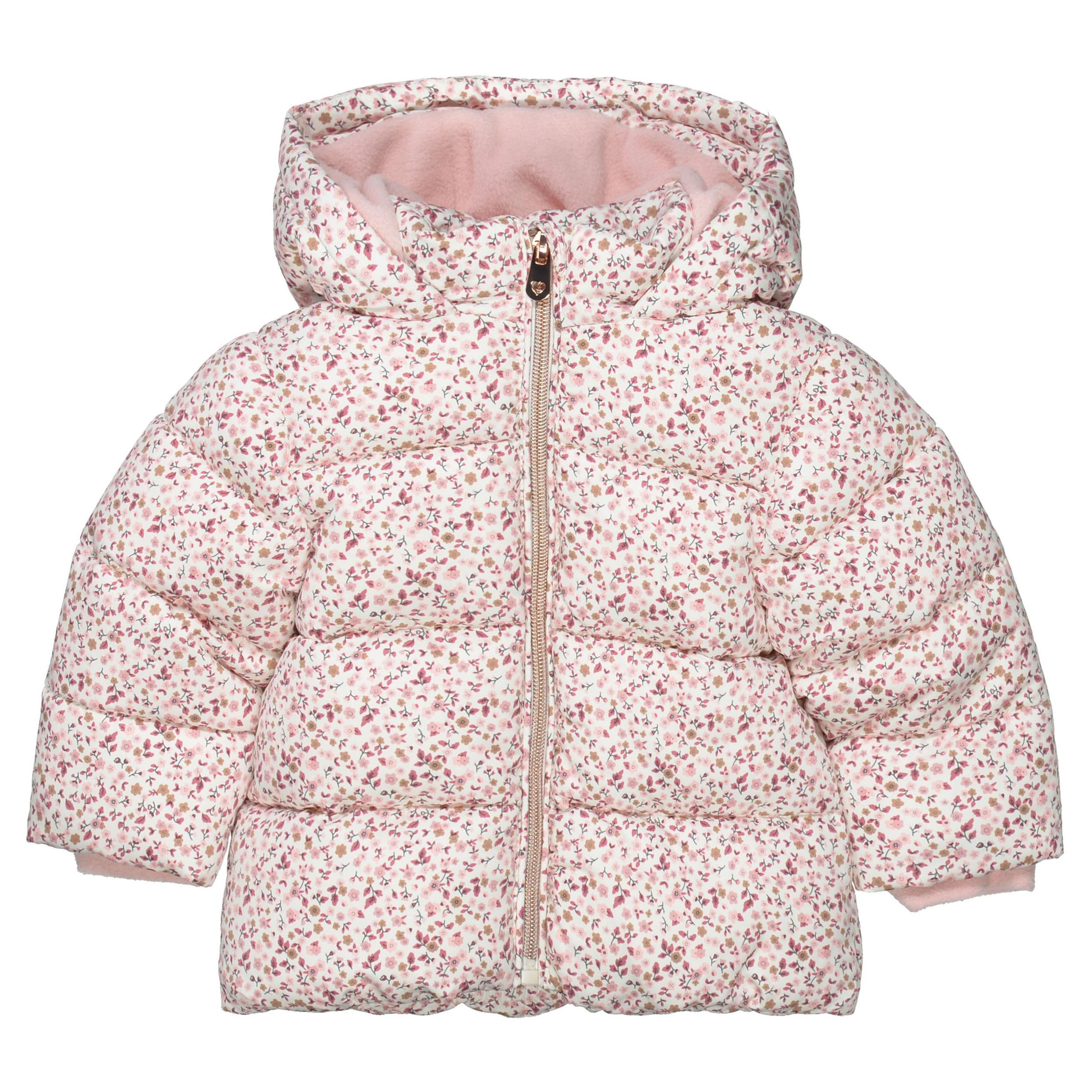 Steppjacke mit Kapuze 74 lässig geschnitten - Flower Aop