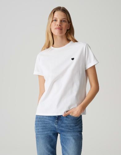 OPUS T-Shirt »Serz« mit kleiner Herz-Stickerei