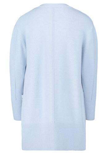 Casual-Strickjacke 38 Gerade - Light Blue Melange