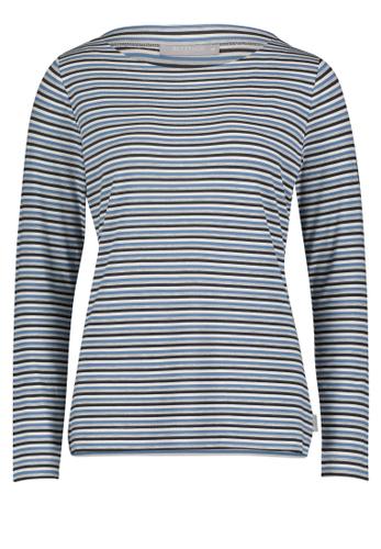 Casual-Shirt M Gerade - Blau/grau