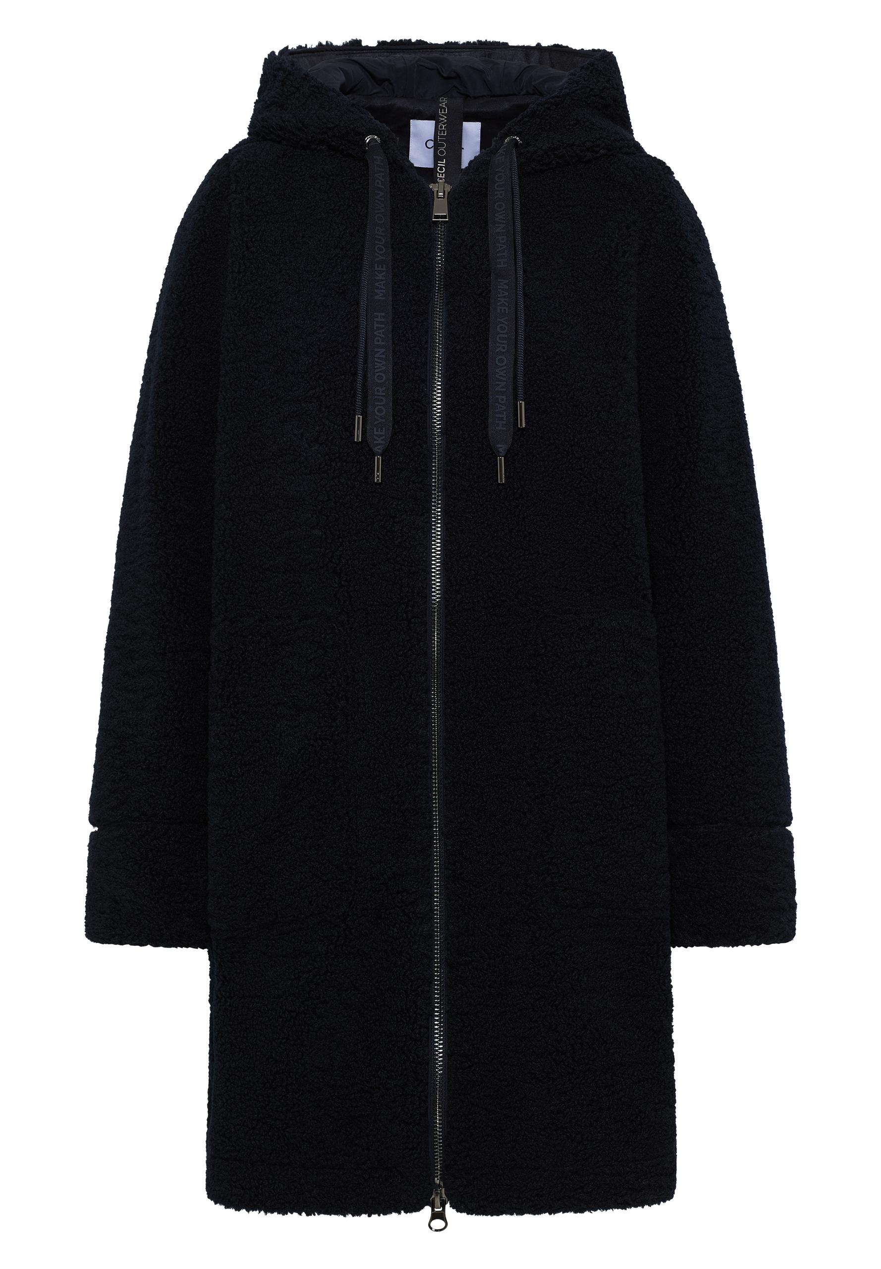 Teddy Mantel mit Kapuze M - Dark Navy Blue
