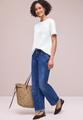 T-Shirt mit Rundhals und Crochet-Tasche 40 - Off White