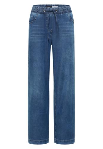 High Waist Wide Leg Jeans im Loose Fit XXL/30 - Mid Blue Used Wash