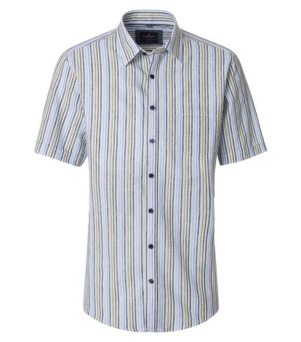 Leinenhemd Kurzarm M Comfort Fit - Blau