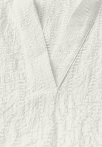 Blusenshirt mit Struktur M - Vanilla White